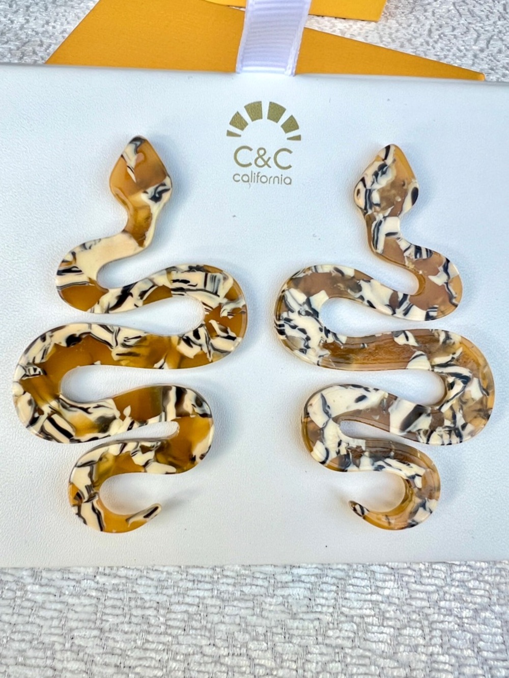C&C California Snake acrylic earrings .
